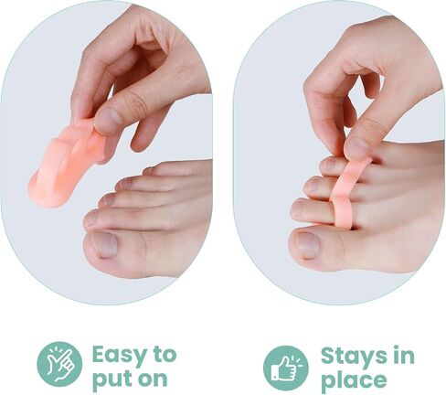 Welnove Hammertoe Corrector Gel Toe Straighteners - 8 Pcs Toe Support Pads Cushion - Realign Bent, Crooked, Curled, Claw, Hammer Toes - Firm Support in Saudi Arabia