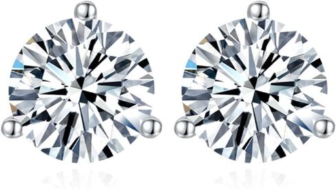 Moissanite Stud Earrings for Men Women 18K White Gold Plated 925 Sterling Silver Earrings Men VVS Gemstones Hypoallergenic for Wedding Party Gift Jewelry 0.5ct/1.0ct in Saudi Arabia