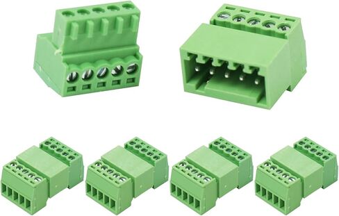 5Set 4P 2.54mm Pitch Screw Terminal Block Pluggable Connector,Pluggable Quick Male and Female Connector for 28-16AWG(5Set 4P) in Kuwait