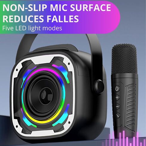 Mini Karaoke Machine For Kids & Adults - Phone Stand & Brilliant Sound & 2 Sensitive Microphones - Light & Voice Effects - Small Kids Karaoke Machine For Girls Boys 3 5 8 12 - Portable Signing Machine in Saudi Arabia