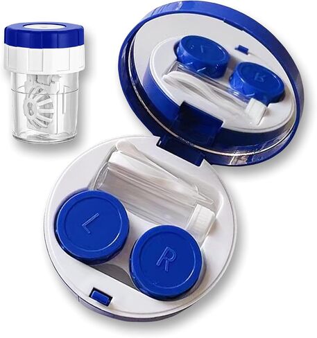 Contact Lens Case with Cleaner Washer,Contact Case with Mirror Tweezers Remover Tool Solution Bottle for Travel (Purple) in Saudi Arabia