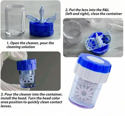 Contact Lens Case with Cleaner Washer,Contact Case with Mirror Tweezers Remover Tool Solution Bottle for Travel (Purple) in Saudi Arabia