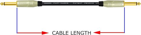 WORLDS BEST CABLES 2 Units - 8 Inch - Pedal, Effects, Patch, Instrument Cable Custom Made Using Mogami 2319 Wire & Amphenol ACPM-GN-AU M-Series Straight Gold TS Plugs in Saudi Arabia