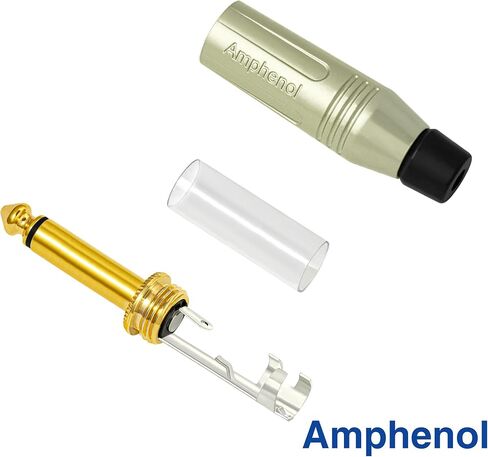 WORLDS BEST CABLES 2 Units - 8 Inch - Pedal, Effects, Patch, Instrument Cable Custom Made Using Mogami 2319 Wire & Amphenol ACPM-GN-AU M-Series Straight Gold TS Plugs in Saudi Arabia