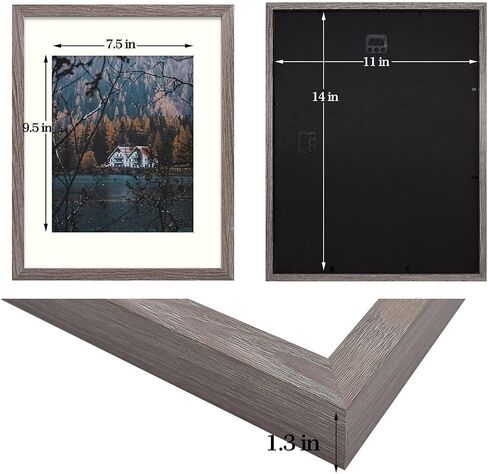 إطار صورة Frametory، مقاس 16 × 20 مع حصيرة للصور مقاس 11 × 14 - - نمط ريفي ريفي - قالب عريض زجاجي عالي الدقة - أجهزة تثبيت على الحائط مثبتة مسبقًا (أبيض ريفي، عبوة واحدة) in Kuwait