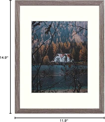إطار صورة Frametory، مقاس 16 × 20 مع حصيرة للصور مقاس 11 × 14 - - نمط ريفي ريفي - قالب عريض زجاجي عالي الدقة - أجهزة تثبيت على الحائط مثبتة مسبقًا (أبيض ريفي، عبوة واحدة) in Kuwait