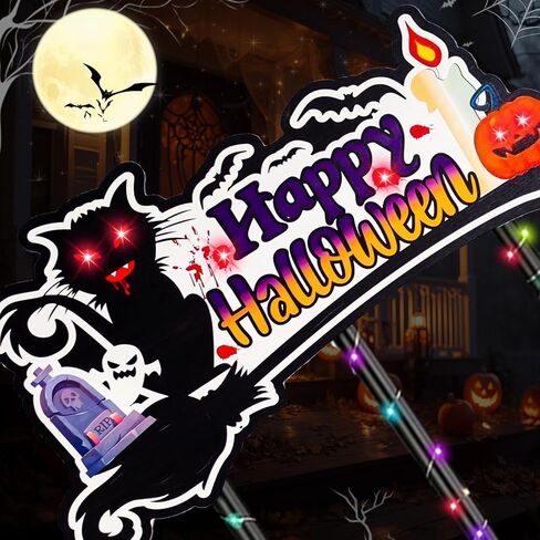 Halloween Decorations, Glow Halloween Decor, Broom Parking Sign with 3 Witches Brooms, Halloween Cute Hocus Pocus Decor, Halloween Signs for Garden Front Porch Wall Home Office Outdoor Indoor in Saudi Arabia
