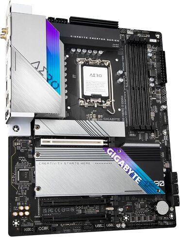 اللوحة الأم GIGABYTE Z790M AORUS Elite AX ICE LGA 1700 Intel Z790 M-ATX مع DDR5، Triple M.2، PCIe 5.0، USB 3.2 Gen2X2 Type-C، Intel Wi-Fi 6E، 2.5GbE LAN، Q-Flash Plus، EZ-Latch زائد in Kuwait