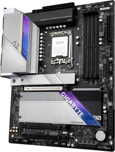 اللوحة الأم GIGABYTE Z790M AORUS Elite AX ICE LGA 1700 Intel Z790 M-ATX مع DDR5، Triple M.2، PCIe 5.0، USB 3.2 Gen2X2 Type-C، Intel Wi-Fi 6E، 2.5GbE LAN، Q-Flash Plus، EZ-Latch زائد in Kuwait