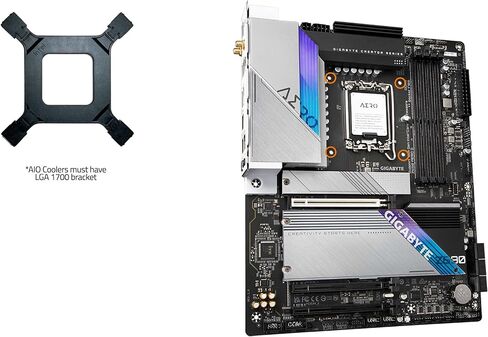 اللوحة الأم GIGABYTE Z790M AORUS Elite AX ICE LGA 1700 Intel Z790 M-ATX مع DDR5، Triple M.2، PCIe 5.0، USB 3.2 Gen2X2 Type-C، Intel Wi-Fi 6E، 2.5GbE LAN، Q-Flash Plus، EZ-Latch زائد in Kuwait