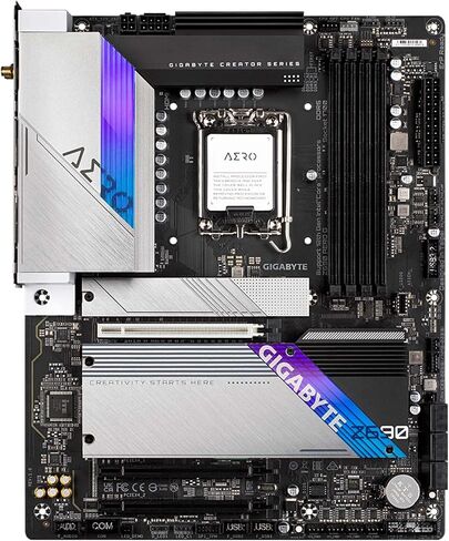اللوحة الأم GIGABYTE Z790M AORUS Elite AX ICE LGA 1700 Intel Z790 M-ATX مع DDR5، Triple M.2، PCIe 5.0، USB 3.2 Gen2X2 Type-C، Intel Wi-Fi 6E، 2.5GbE LAN، Q-Flash Plus، EZ-Latch زائد in Kuwait