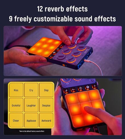 Audio Interface for Phone 16-bit 48 kHz with Built-in Microphone Portable Live Broadcast 9 Customizable Sound Effects Sound Card for Audio Recording and Playback on Phones, Computers, Tablets in Saudi Arabia