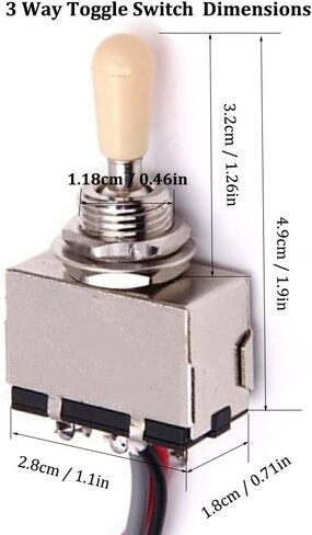 LP Wiring Harness Kit Replacement for Dual Humbucker Gibson Les Pual Style Electric Guitar, 2T2V 3 Way Toggle Switch 500K Pots & 1 Jack, Cream Tip in Kuwait