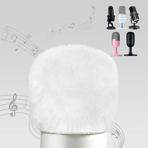 فلتر YOUSHARES Blue Yeti Pop - غطاء ميكروفون، غطاء ميكروفون فروي، واقي أمامي للميكروفون لـ HyperX SoloCast | اليتي | نانو | فيفين AM8 | ريزر سيرين / V3 ميني والمزيد من ميكروفونات USB، أبيض in Saudi Arabia