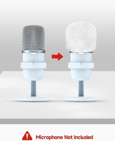 فلتر YOUSHARES Blue Yeti Pop - غطاء ميكروفون، غطاء ميكروفون فروي، واقي أمامي للميكروفون لـ HyperX SoloCast | اليتي | نانو | فيفين AM8 | ريزر سيرين / V3 ميني والمزيد من ميكروفونات USB، أبيض in Saudi Arabia