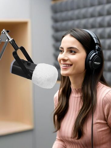 فلتر YOUSHARES Blue Yeti Pop - غطاء ميكروفون، غطاء ميكروفون فروي، واقي أمامي للميكروفون لـ HyperX SoloCast | اليتي | نانو | فيفين AM8 | ريزر سيرين / V3 ميني والمزيد من ميكروفونات USB، أبيض in Saudi Arabia