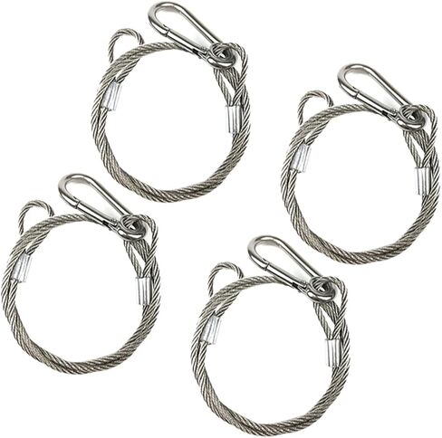 Stage Lights Safety Cable 110lb 176lb Load Duty 31.5’’ Stainless Steel Safety Rope for DJ Stage Lighting Par Light Moving Head Light (3mm-4pack) in Saudi Arabia