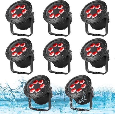 LED Par Lights Waterproof Stage Lights, DMX Sound Activated Control RGBW 6LED Uplighting for Outdoor Concert Club Music Show Garden Wedding Church Party (1 Pack) in Saudi Arabia