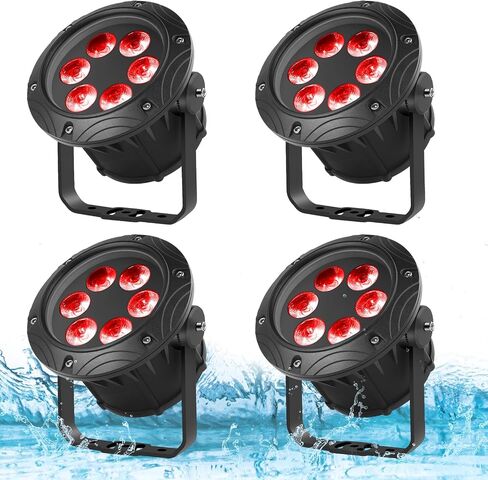 LED Par Lights Waterproof Stage Lights, DMX Sound Activated Control RGBW 6LED Uplighting for Outdoor Concert Club Music Show Garden Wedding Church Party (1 Pack) in Saudi Arabia