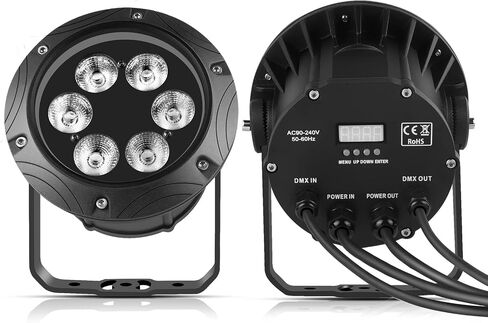 LED Par Lights Waterproof Stage Lights, DMX Sound Activated Control RGBW 6LED Uplighting for Outdoor Concert Club Music Show Garden Wedding Church Party (1 Pack) in Saudi Arabia