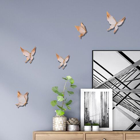 HILIUS مابل ليف جدار ديكور، 8 حزمة الراتنج 3D الجدار المنحوتات شنقا الزينة جدار ديكور المنزل ديكور الفن الحرفية لغرفة المعيشة الحمام غرفة نوم الجدار (الفضة) in Saudi Arabia
