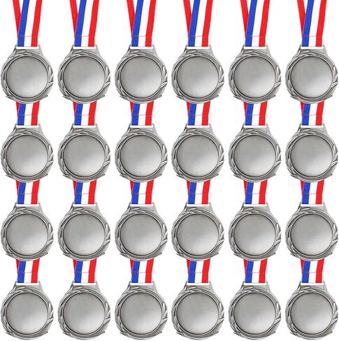 10PCS Blank Award Medals with Neck Ribbons, Create Your Own Medals Kit, Cheer Medals, Winner Medals, Participation Trophy, Antique Gold in Saudi Arabia
