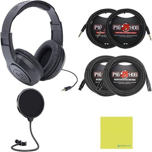 Universal Audio Volt 476 USB-C Audio Interface Bundle w/Samson Over-Ear Stereo Headphones, 2-Pack Pig Hog 8mm XLR Mic Cable, 2-Pack Pig Hog "Black Woven" Instrument Cable, & Liquid Audio Pop Filter in Saudi Arabia