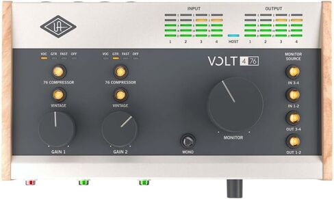 Universal Audio Volt 476 USB-C Audio Interface Bundle w/Samson Over-Ear Stereo Headphones, 2-Pack Pig Hog 8mm XLR Mic Cable, 2-Pack Pig Hog "Black Woven" Instrument Cable, & Liquid Audio Pop Filter in Saudi Arabia