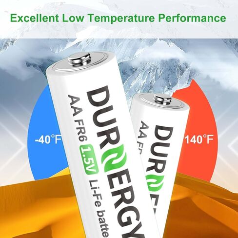 DURNERGY AA Battery 100 Pack, Double A Battery 10-Year Shelf Life, Double AA Batteries 2800mAh for Clock, Piles AA, LR6 Alkaline Double A Batteries in Kuwait