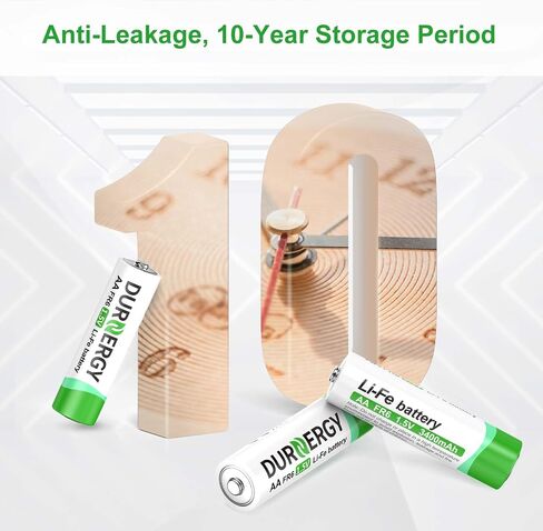 DURNERGY AA Battery 100 Pack, Double A Battery 10-Year Shelf Life, Double AA Batteries 2800mAh for Clock, Piles AA, LR6 Alkaline Double A Batteries in Kuwait