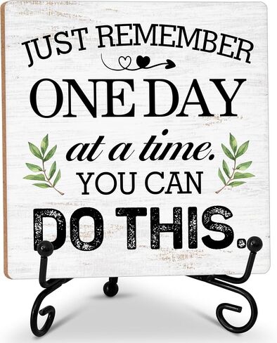 Inspirational Gifts for Women Men, Sunflower Wooden Sign Decor with Iron Stand, Motivational Quotes Wood Decorations for Home Office Room Kitchen Tabletop Decor - b06 in Saudi Arabia