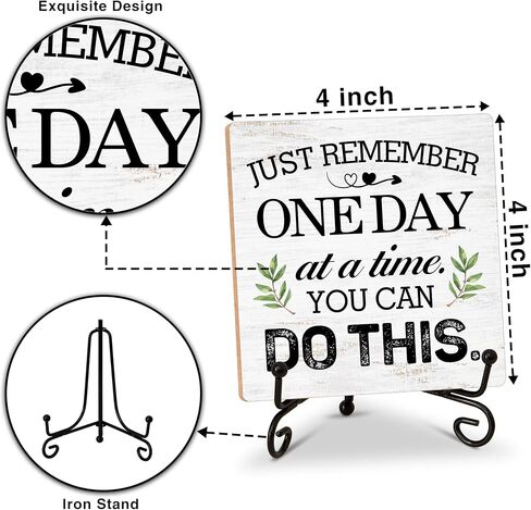 Inspirational Gifts for Women Men, Sunflower Wooden Sign Decor with Iron Stand, Motivational Quotes Wood Decorations for Home Office Room Kitchen Tabletop Decor - b06 in Saudi Arabia