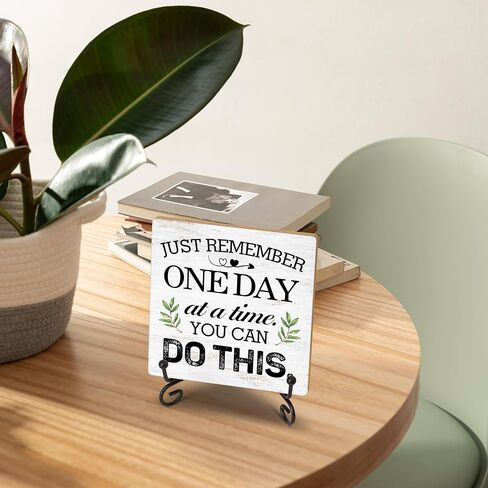 Inspirational Gifts for Women Men, Sunflower Wooden Sign Decor with Iron Stand, Motivational Quotes Wood Decorations for Home Office Room Kitchen Tabletop Decor - b06 in Saudi Arabia