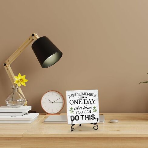 Inspirational Gifts for Women Men, Sunflower Wooden Sign Decor with Iron Stand, Motivational Quotes Wood Decorations for Home Office Room Kitchen Tabletop Decor - b06 in Saudi Arabia