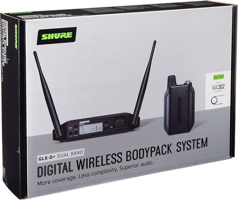 Shure GLXD14+ Dual Band Pro Digital Wireless System - Perfect for Guitar and Bass - 12-Hour Battery Life, 100 ft Range | Includes 1/4" Jack Instrument Cable & Single Channel Receiver in Saudi Arabia