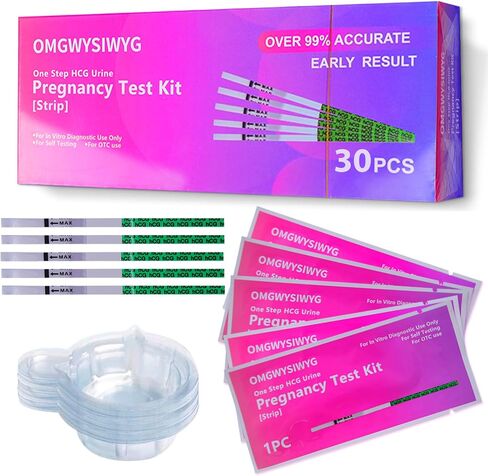 Pregnancy Test Strips Early Home Detection Pregnancy Test Kit Individually Wrapped Pregnancy Strips Clear HCG Test（5 Tests） in Saudi Arabia