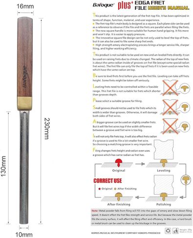 ملف تتويج وتزيين الحواف للجيتار الباروكي المُحسّن، 3 فتحات بحجم و1 جانب حبيبي كامل محسّن من الجيل الرابع أدوات لوثير للجيتار والقيثارة والباس والبانجو والمندولين وما إلى ذلك (ملف الجيل الرابع) in Kuwait