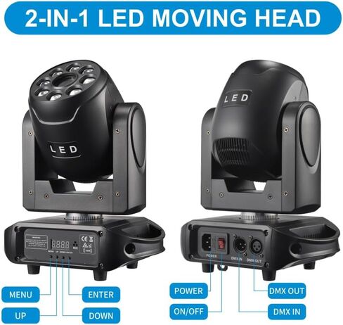 ضوء الرأس المتحرك، مصباح WorldLite Led المتحرك للمسرح DJ 100W Spot + 8 * 12W RGBW Beam Point Control DMX512، رائع لإضاءة المسرح والدي جي، وحفلات الديسكو، وأضواء زفاف النادي in Kuwait