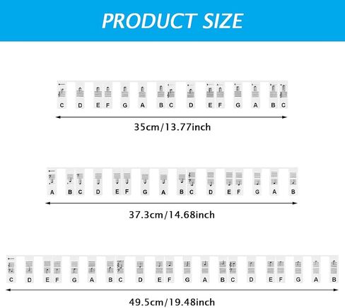 3 ملصقات ملاحظات قابلة لإعادة الاستخدام للوحة مفاتيح البيانو، 88 مفتاحًا تعليميًا + 2 ملصقات لوحة مفاتيح بيانو 76/88، ملصقات مفاتيح بيانو قابلة للإزالة للمبتدئين، للمبتدئين (أسود وأبيض) in Kuwait