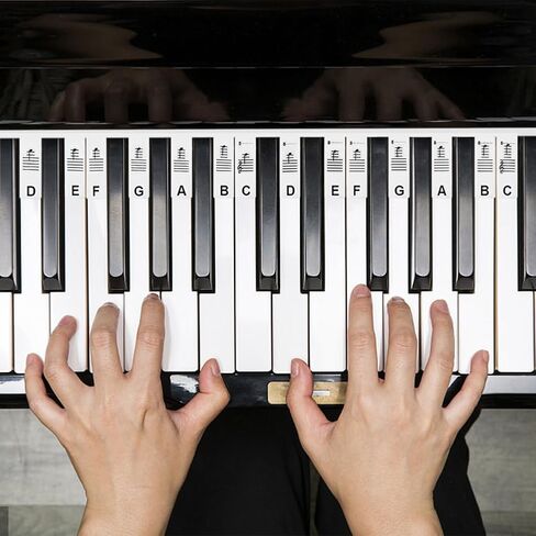 3 ملصقات ملاحظات قابلة لإعادة الاستخدام للوحة مفاتيح البيانو، 88 مفتاحًا تعليميًا + 2 ملصقات لوحة مفاتيح بيانو 76/88، ملصقات مفاتيح بيانو قابلة للإزالة للمبتدئين، للمبتدئين (أسود وأبيض) in Kuwait