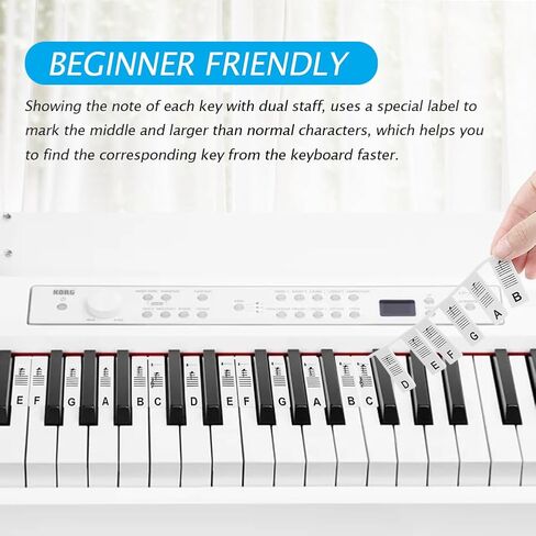 3 ملصقات ملاحظات قابلة لإعادة الاستخدام للوحة مفاتيح البيانو، 88 مفتاحًا تعليميًا + 2 ملصقات لوحة مفاتيح بيانو 76/88، ملصقات مفاتيح بيانو قابلة للإزالة للمبتدئين، للمبتدئين (أسود وأبيض) in Kuwait