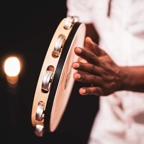 Meinl Percussion Shaker Pandeiro مع خشب الحور، 10 بوصة - غير مصنوع في الصين - رأس نابا صناعي وكبسولات ألومنيوم، ضمان لمدة عامين (PAS10PW-NH) in Saudi Arabia