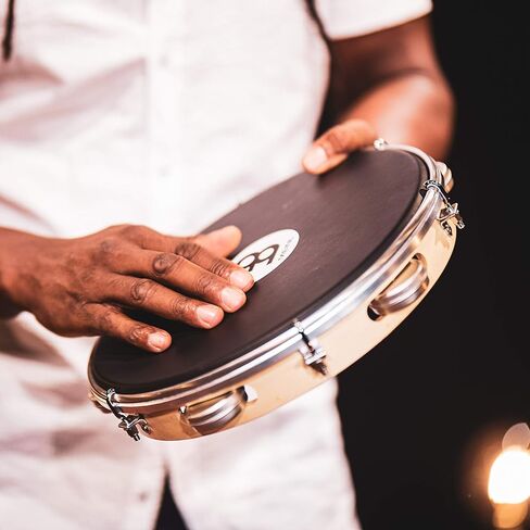 Meinl Percussion Shaker Pandeiro مع خشب الحور، 10 بوصة - غير مصنوع في الصين - رأس نابا صناعي وكبسولات ألومنيوم، ضمان لمدة عامين (PAS10PW-NH) in Saudi Arabia