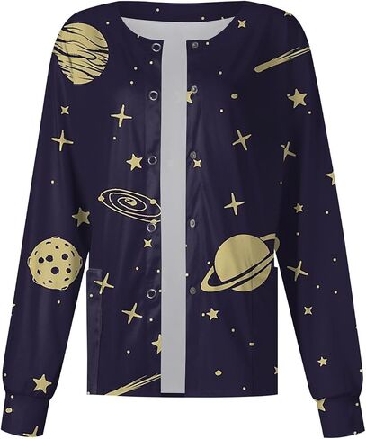 Woman Scrubs Scrubs Joggers for Women Soft Scrub Womens Printed Jacket Scrub Jacket Scrub Tops Women Plus Size Plus Size Long Sleeve Tops Women Crew Neck Nurses Scrubs Sets for Women Halloween in Saudi Arabia