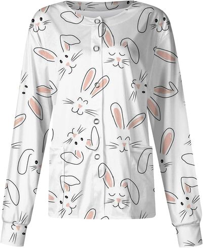 Woman Scrubs Scrubs Joggers for Women Soft Scrub Womens Printed Jacket Scrub Jacket Scrub Tops Women Plus Size Plus Size Long Sleeve Tops Women Crew Neck Nurses Scrubs Sets for Women Halloween in Saudi Arabia