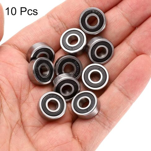 uxcell 10pcs 693-2RS Bearing 3x8x4mm, Chrome Steel Double Rubber Seals Miniature Bearing, Lubricated Deep Groove Ball Bearings, P6 (ABEC 3) in Saudi Arabia