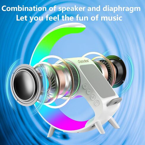 Karaoke Machine for Adults and Kids with 2 Wireless Microphones, Bluetooth Karaoke Speaker 5-in-1 with Wireless Charger&RGB Lights, Ideal for Gift Christmas Birthdays Home Party&16GB SD Card in Kuwait