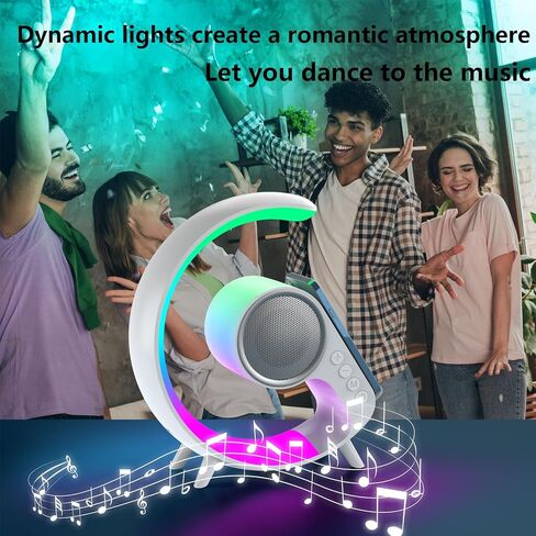 Karaoke Machine for Adults and Kids with 2 Wireless Microphones, Bluetooth Karaoke Speaker 5-in-1 with Wireless Charger&RGB Lights, Ideal for Gift Christmas Birthdays Home Party&16GB SD Card in Kuwait
