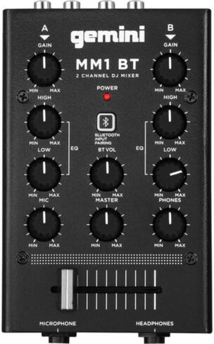 Gemini MM1BT خلاط مدمج بقناتين مع حزمة بلوتوث مع كابل صوت Pearstone 2 RCA ذكر إلى 2 RCA ذكر (3 بوصات) in Kuwait
