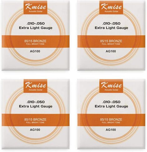 4 Sets Kmise Acoustic Guitar String Phosphor Bronze Extra Light Gauge 0.01-0.05 inch AG100 in Saudi Arabia
